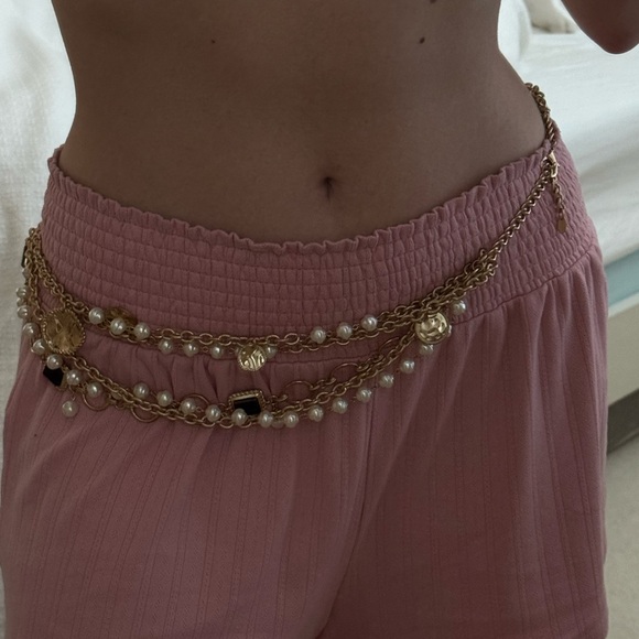 Zara gold and pearl chain belt - Picture 2 of 3